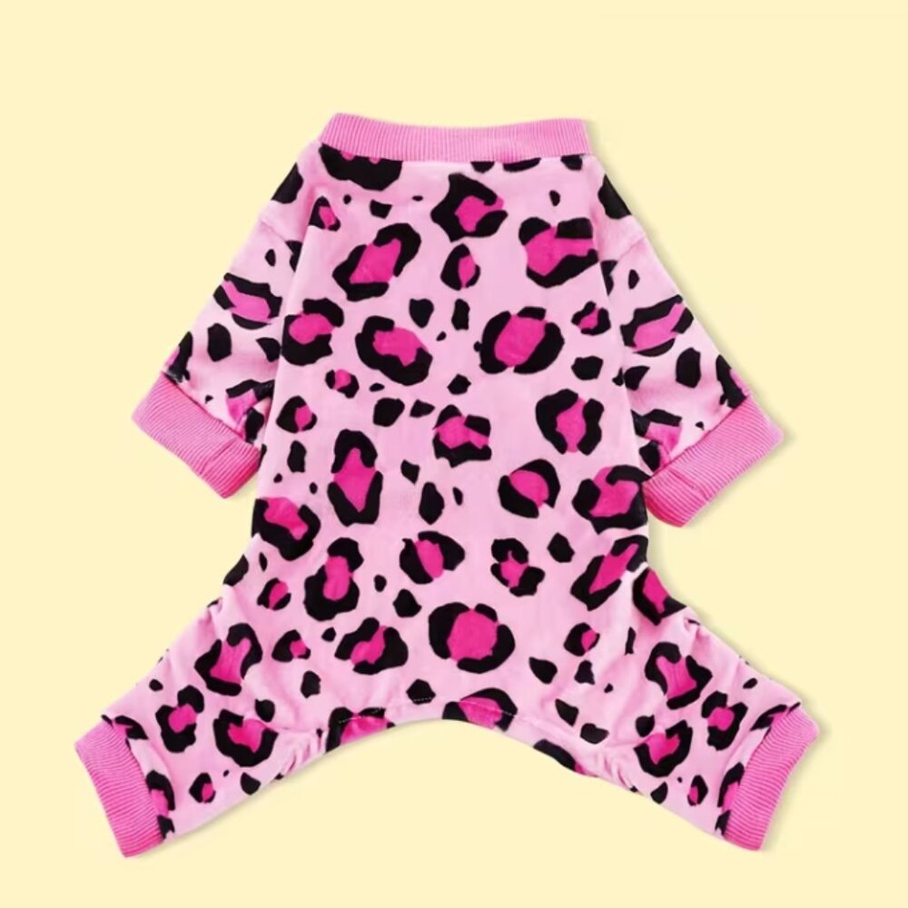 Leopard Print Pink Dog Onsie